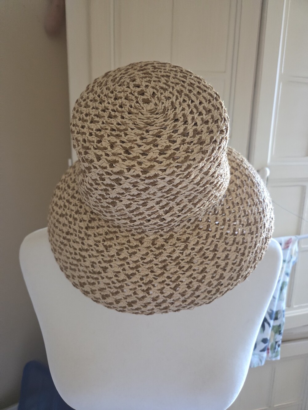 Eric Javits Natural Woven Straw Sun Hat with Open Weave - Picture 3 of 7